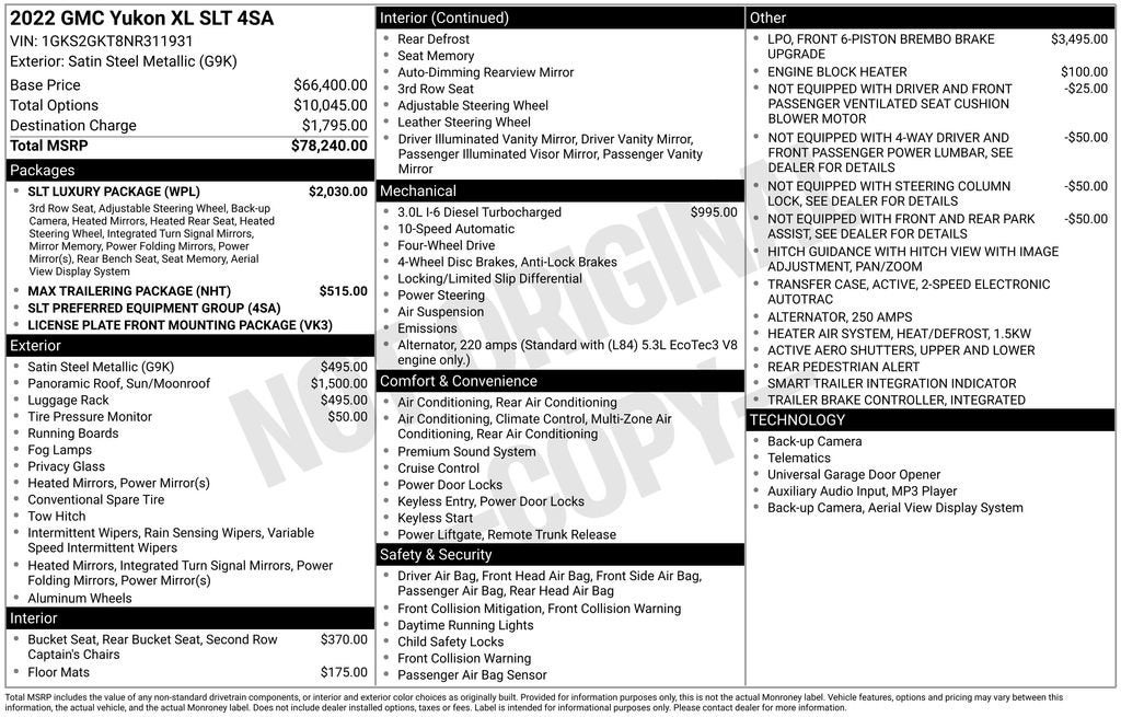 2022 GMC Yukon XL SLT