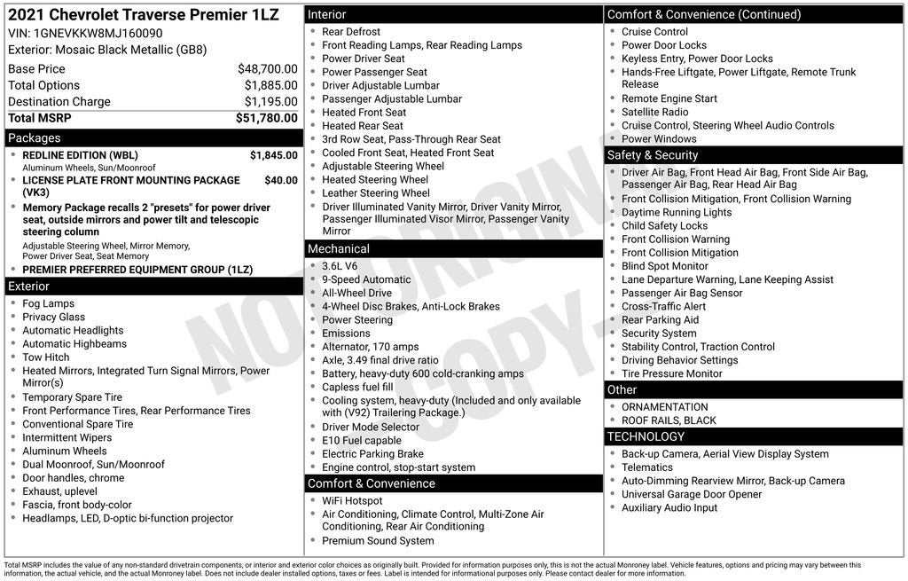 2021 Chevrolet Traverse Premier