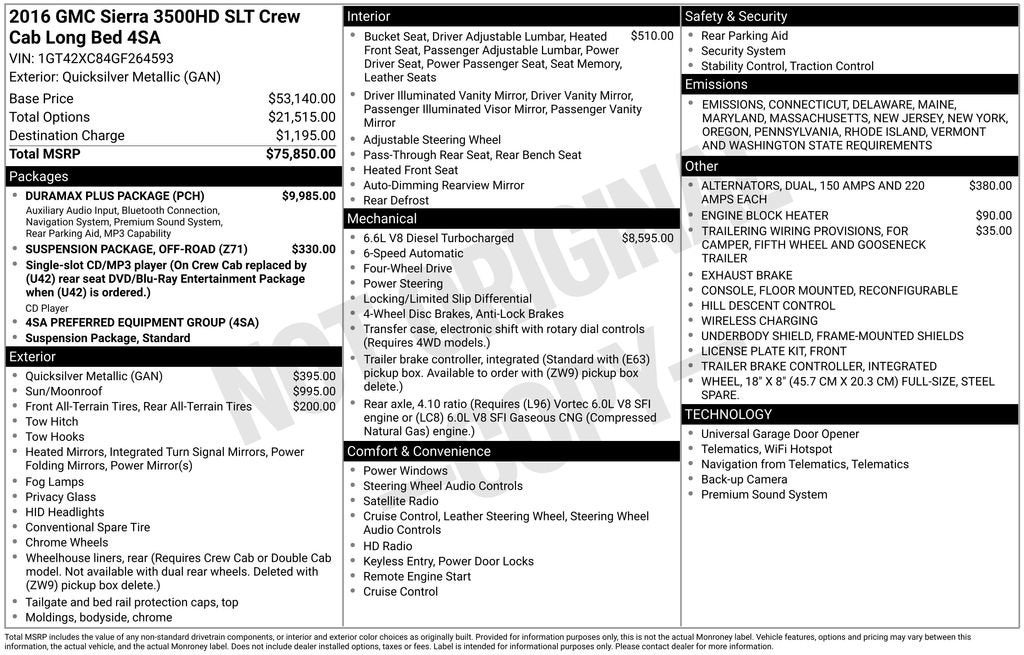 2016 GMC Sierra 3500 HD SLT