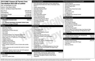 2019 GMC Canyon 4WD All Terrain w/Leather