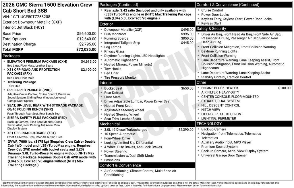 2026 GMC Sierra 1500 Elevation