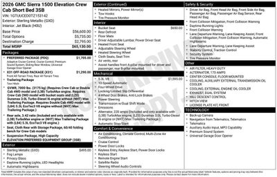 2026 GMC Sierra 1500 Elevation