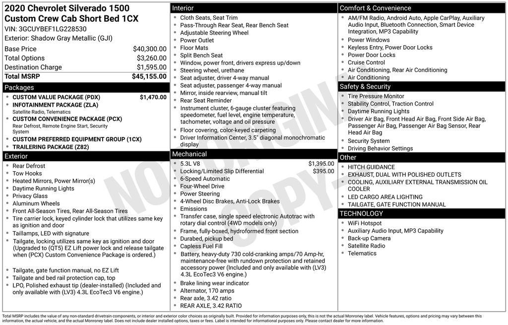 2020 Chevrolet Silverado 1500 Custom