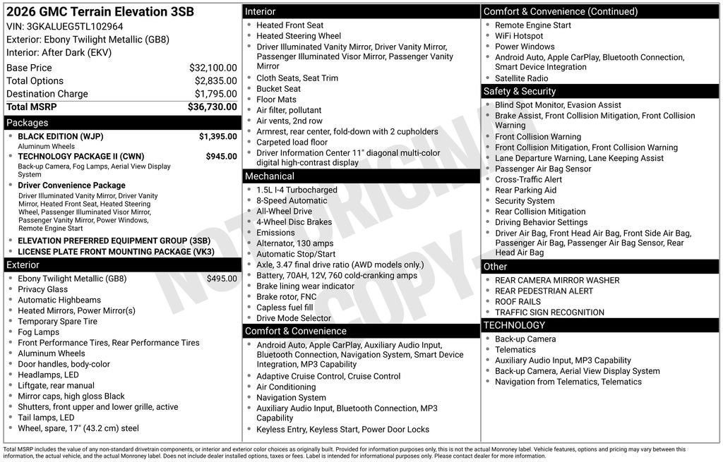 2026 GMC Terrain Elevation