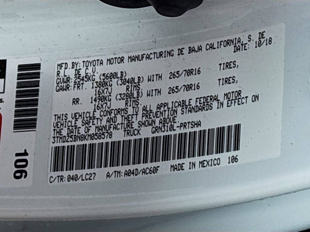 2019 Toyota Tacoma 4WD SR5