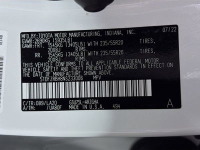 2022 Toyota Highlander Platinum