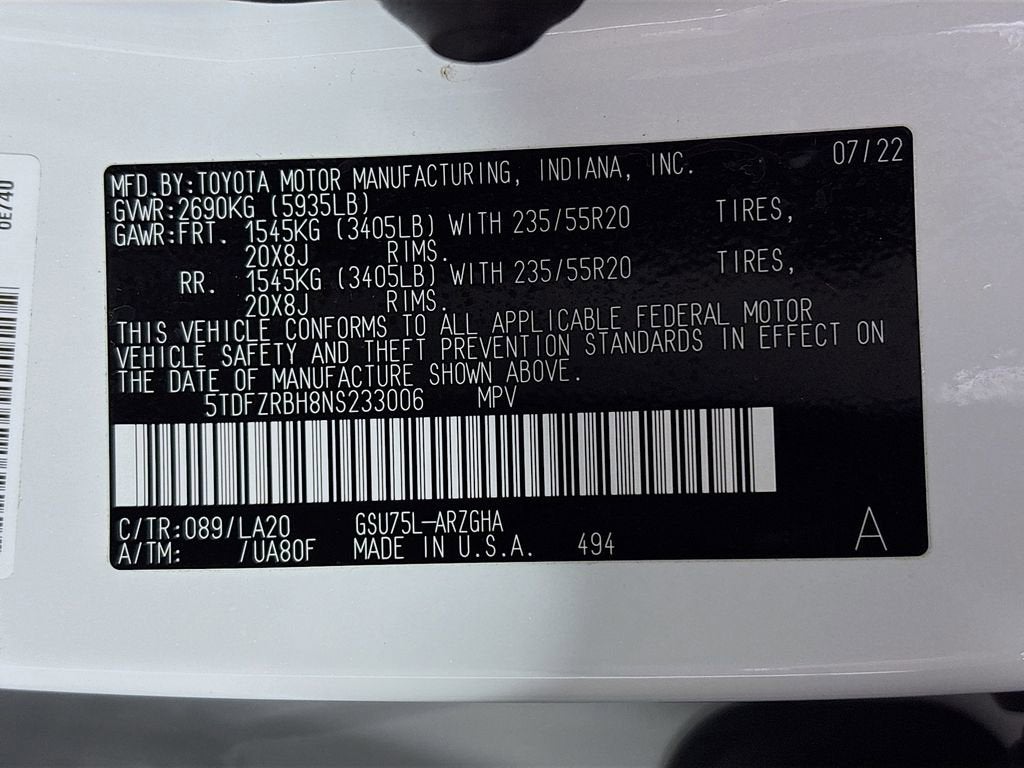 2022 Toyota Highlander Platinum