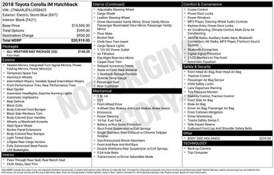 2018 Toyota Corolla iM Manual (Natl)