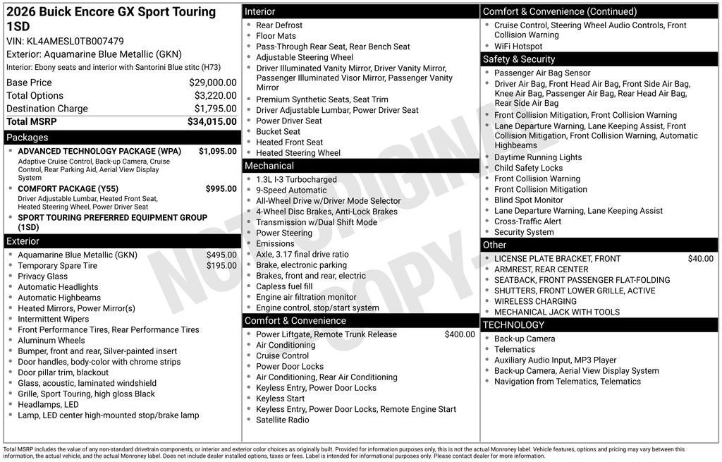 2026 Buick Encore GX Sport Touring