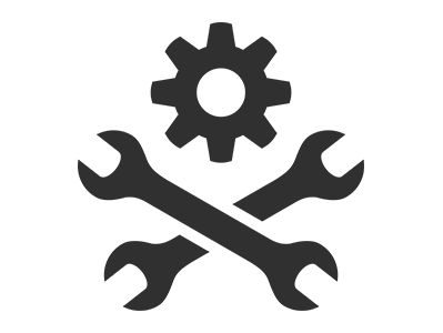 Wrench and gear symbol