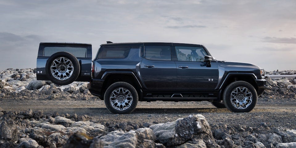 HUMMER EV SUV showcasing its bold and dynamic side view