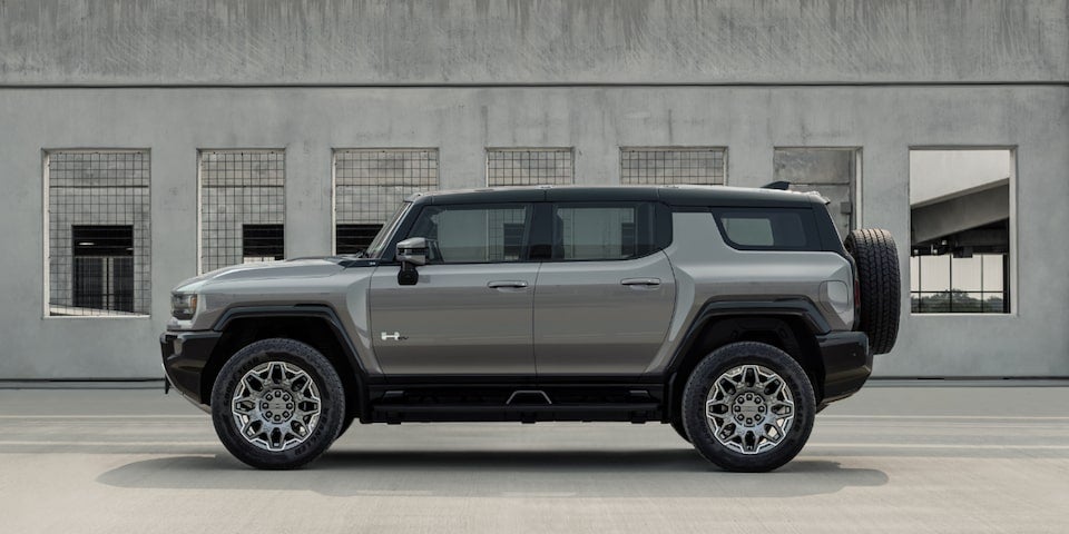 HUMMER EV SUV showcasing its bold and dynamic side view