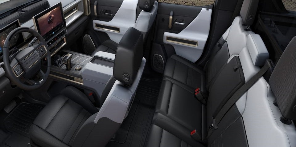 GMC hummer ev pickup displays its luxurious interior seating